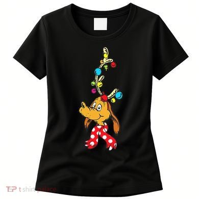 Funny Reindeer Max Dog Christmas  Women's T-Shirt