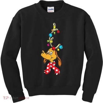 Funny Reindeer Max Dog Christmas  Kids Sweatshirt