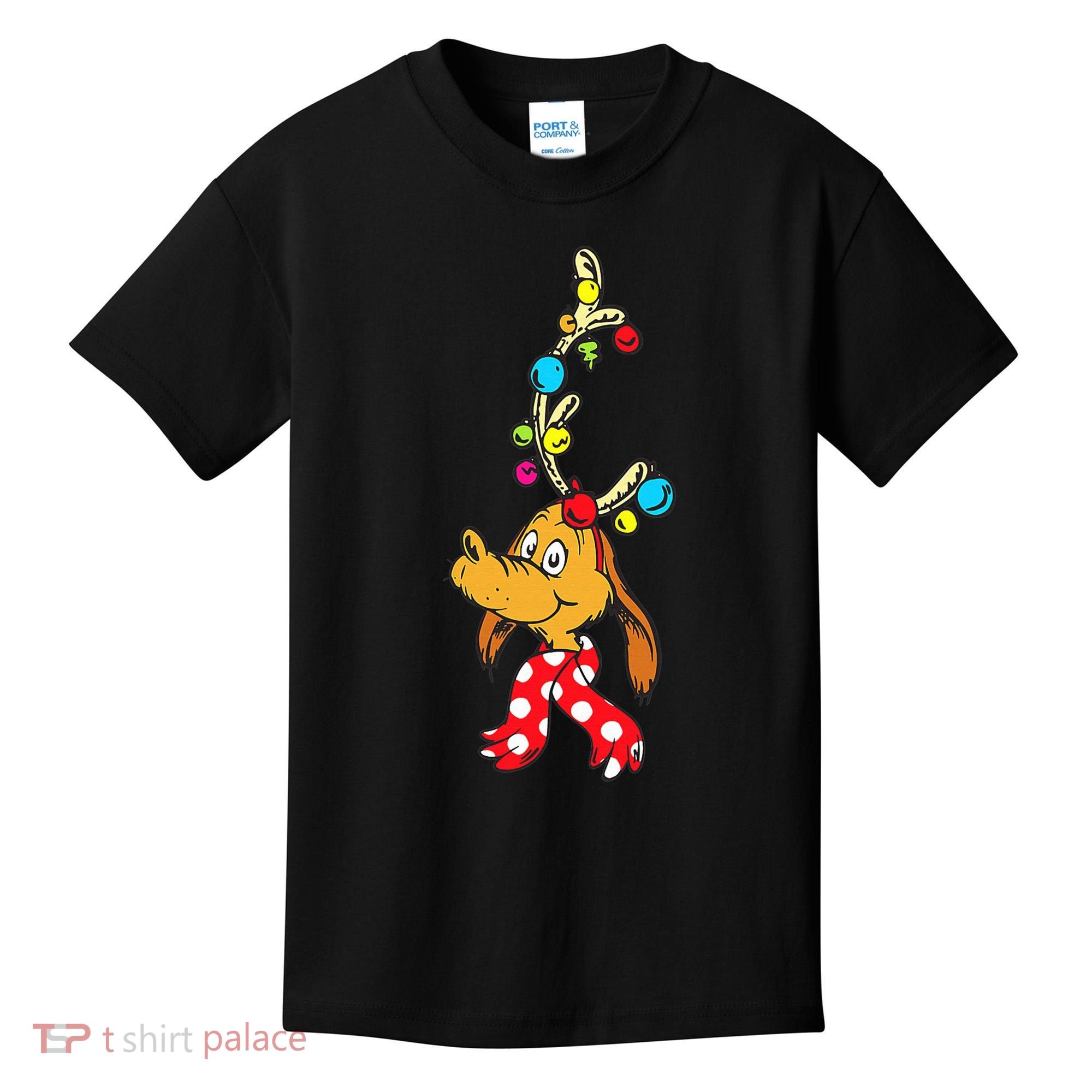 Funny Reindeer Max Dog Christmas  Kids T-Shirt
