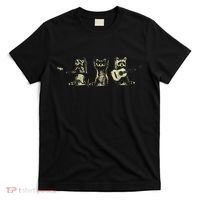 Funny Raccoon Music Band Electric Acoustic Guitar Racoons T-Shirt thumb 0