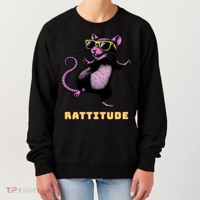 Funny Rat Meme Rattitude Rat Sunglasses Dancing Women's Sweatshirt