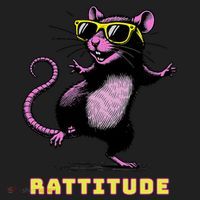 Funny Rat Meme Rattitude Rat Sunglasses Dancing Women's Sweatshirt thumb 2