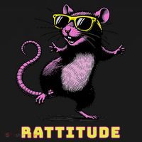 Funny Rat Meme Rattitude Rat Sunglasses Dancing Coaster thumb 2