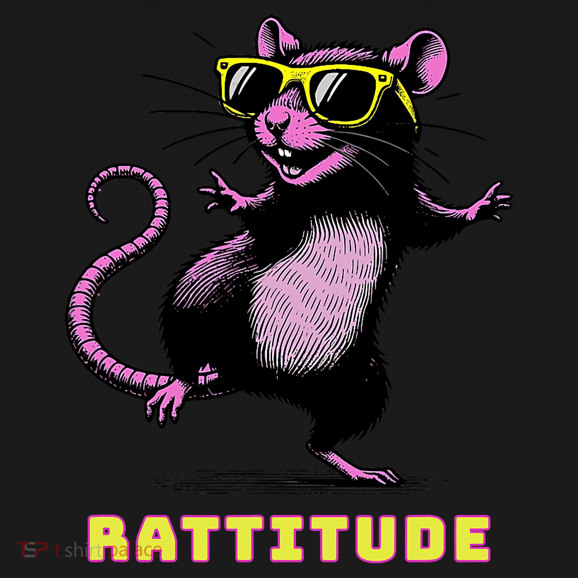 Funny Rat Meme Rattitude Rat Sunglasses Dancing Coaster