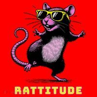 Funny Rat Meme Rattitude Rat Sunglasses Dancing Santa Hat thumb 1