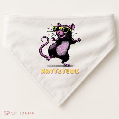 Funny Rat Meme Rattitude Rat Sunglasses Dancing USA-Made Doggie Bandana
