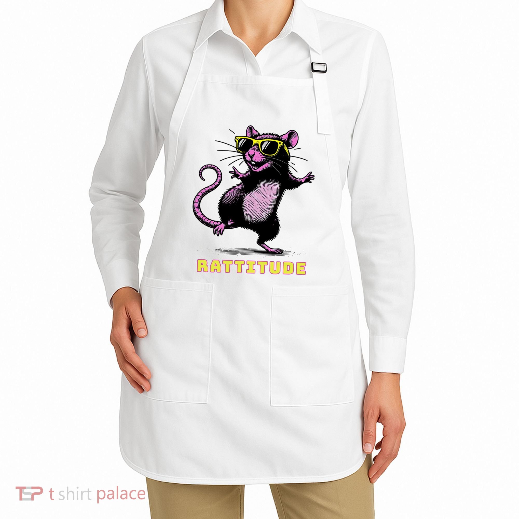 Funny Rat Meme Rattitude Rat Sunglasses Dancing Apron