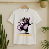 Funny Rat Meme Rattitude Rat Sunglasses Dancing T-Shirt thumb 2