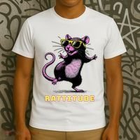 Funny Rat Meme Rattitude Rat Sunglasses Dancing T-Shirt thumb 3