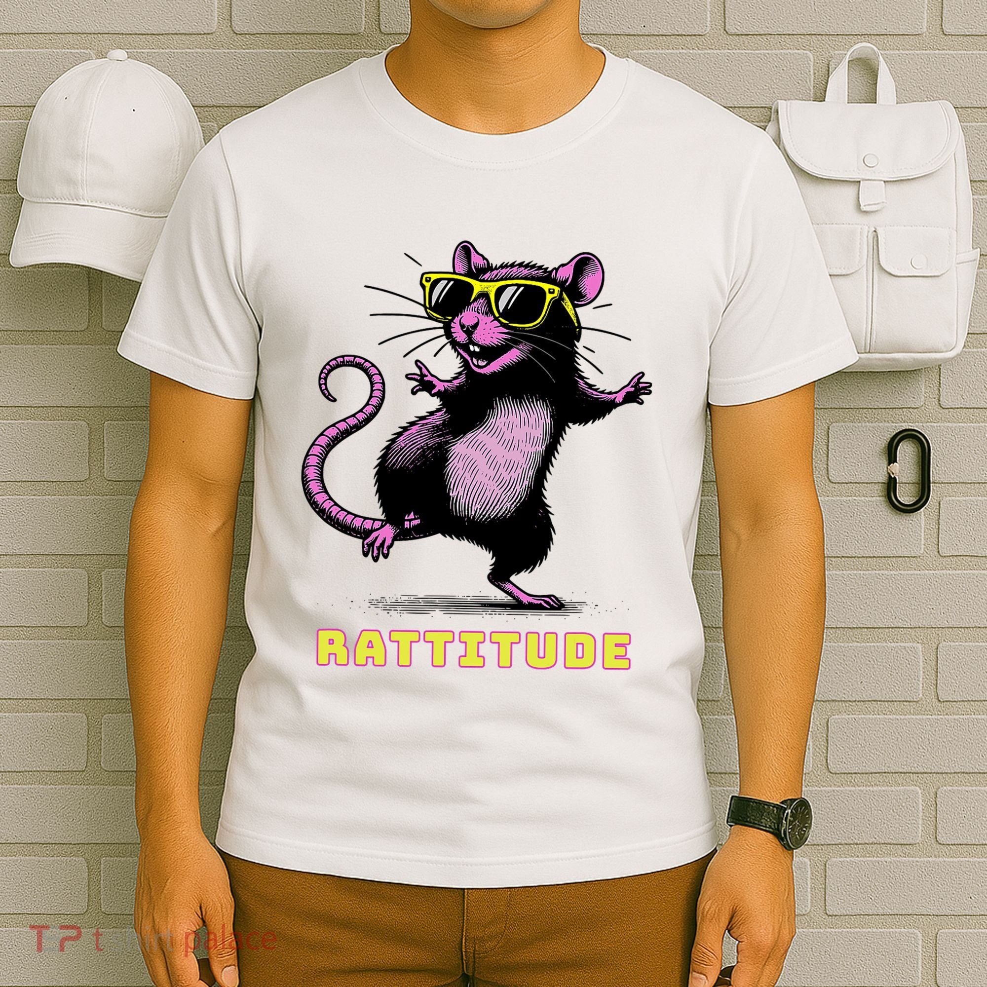 Funny Rat Meme Rattitude Rat Sunglasses Dancing T-Shirt