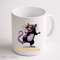 Funny Rat Meme Rattitude Rat Sunglasses Dancing Coffee Mug thumb 1