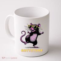 Funny Rat Meme Rattitude Rat Sunglasses Dancing Coffee Mug thumb 0