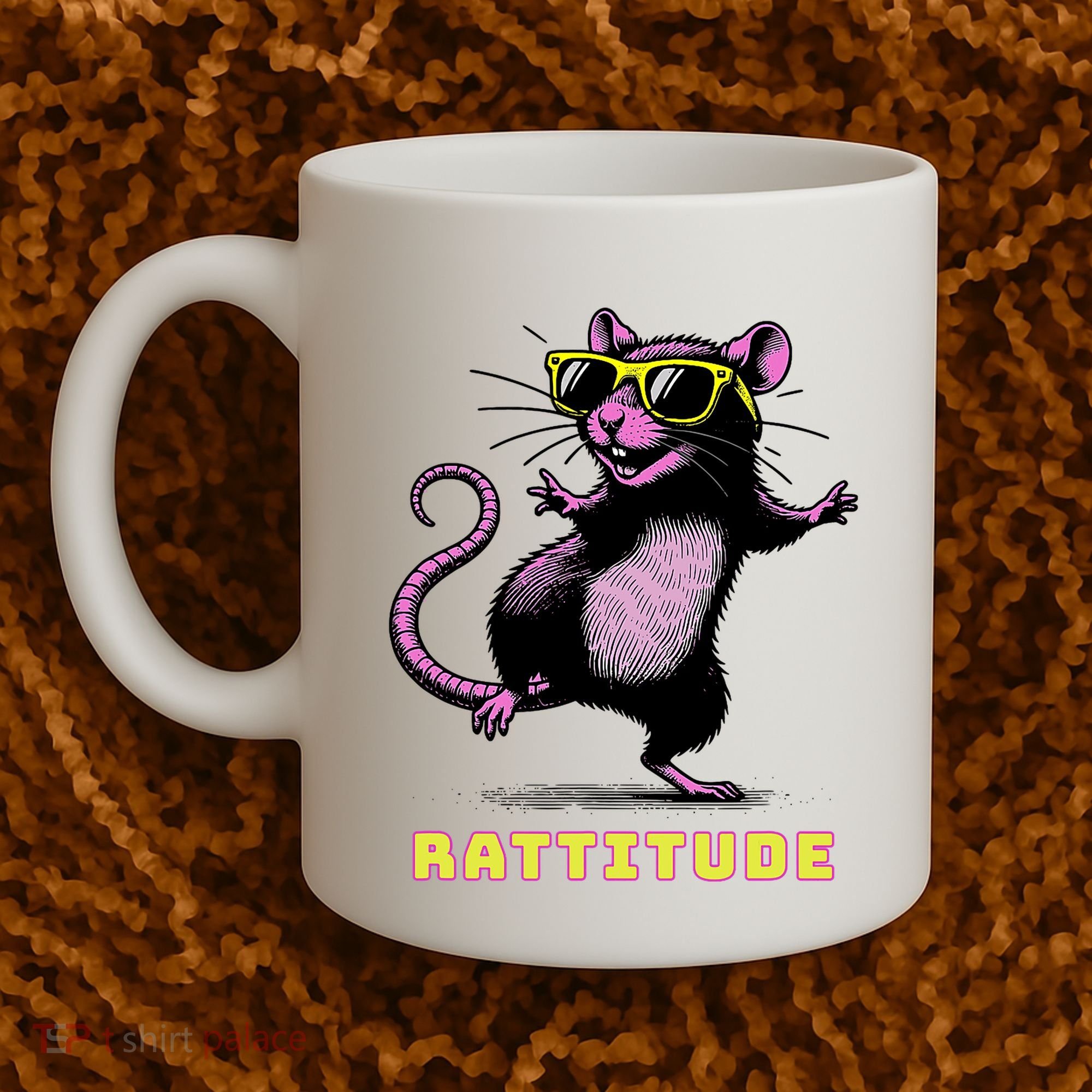 Funny Rat Meme Rattitude Rat Sunglasses Dancing Coffee Mug