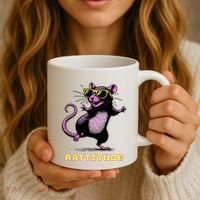 Funny Rat Meme Rattitude Rat Sunglasses Dancing Coffee Mug thumb 3