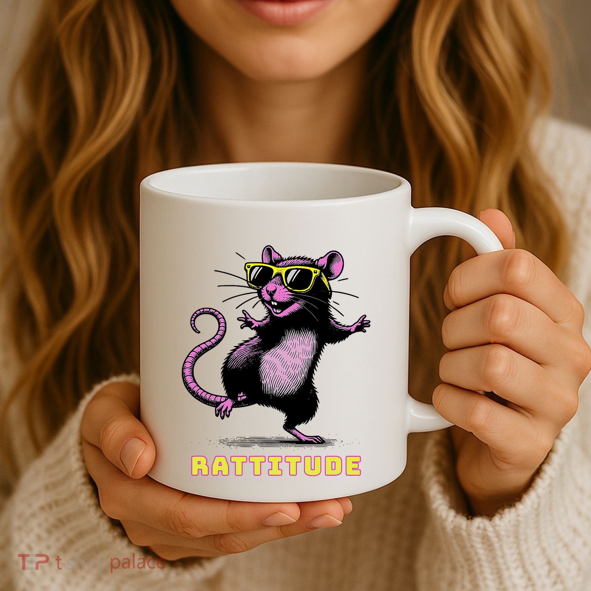 Funny Rat Meme Rattitude Rat Sunglasses Dancing Coffee Mug