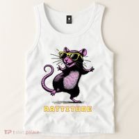 Funny Rat Meme Rattitude Rat Sunglasses Dancing Tank Top thumb 2
