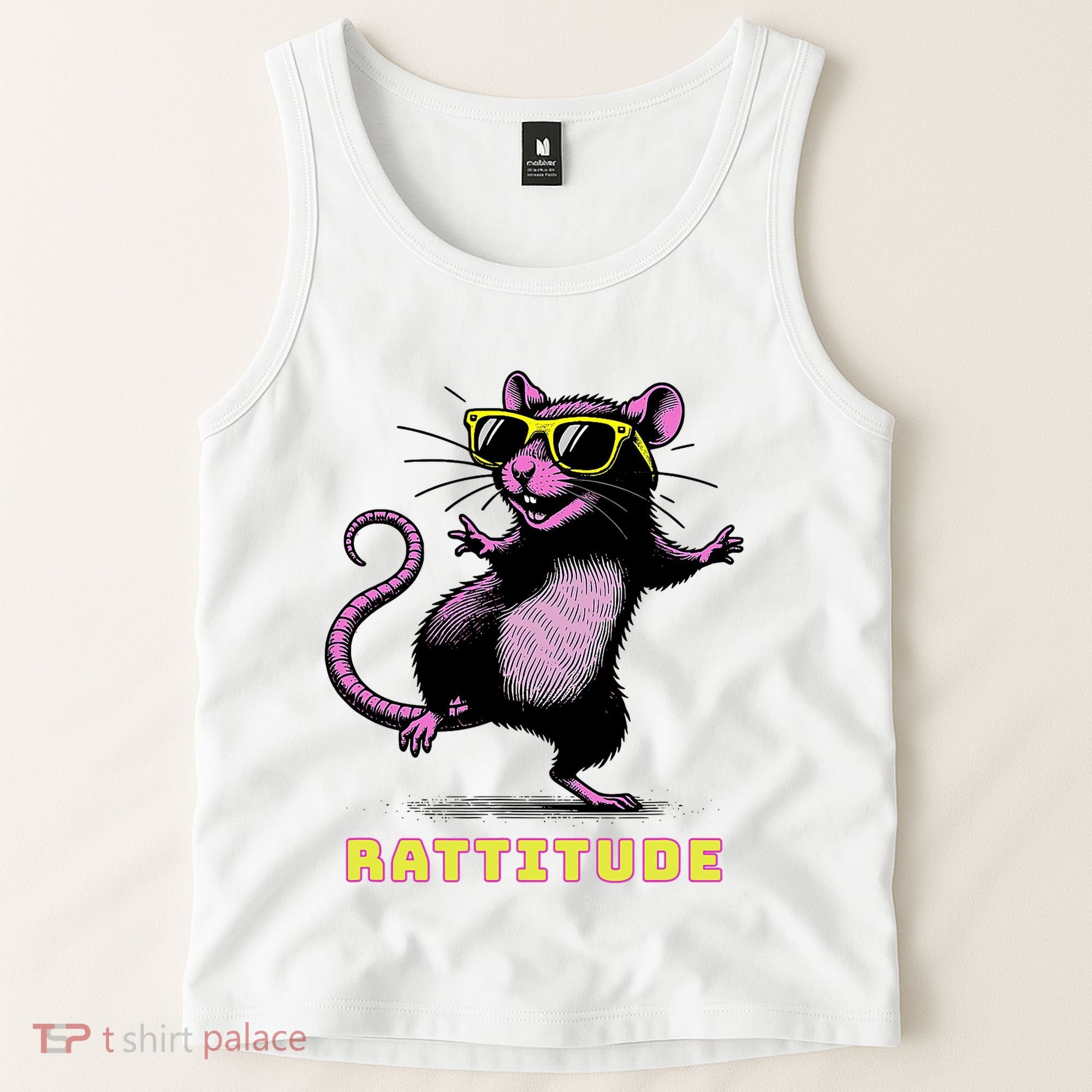 Funny Rat Meme Rattitude Rat Sunglasses Dancing Tank Top
