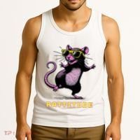 Funny Rat Meme Rattitude Rat Sunglasses Dancing Tank Top thumb 3