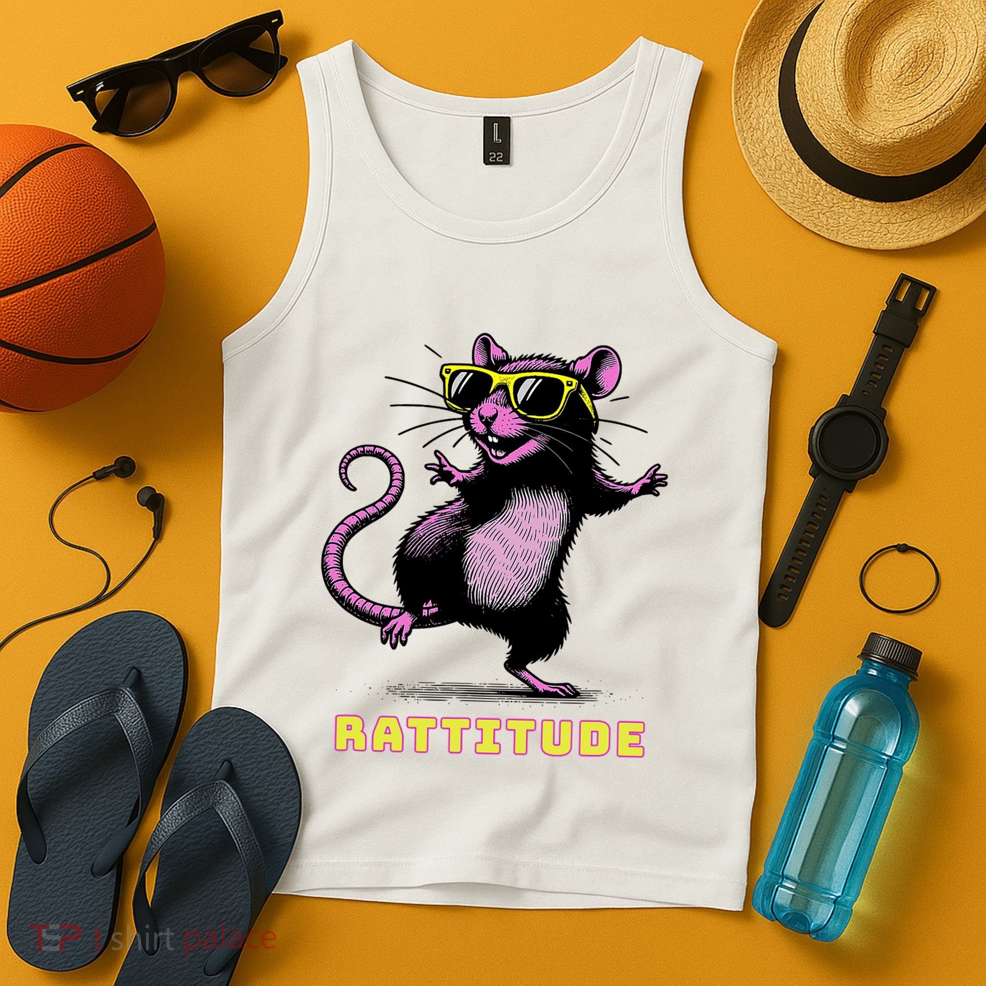 Funny Rat Meme Rattitude Rat Sunglasses Dancing Tank Top