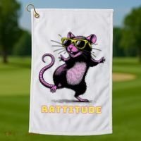 Funny Rat Meme Rattitude Rat Sunglasses Dancing Golf Towel thumb 1