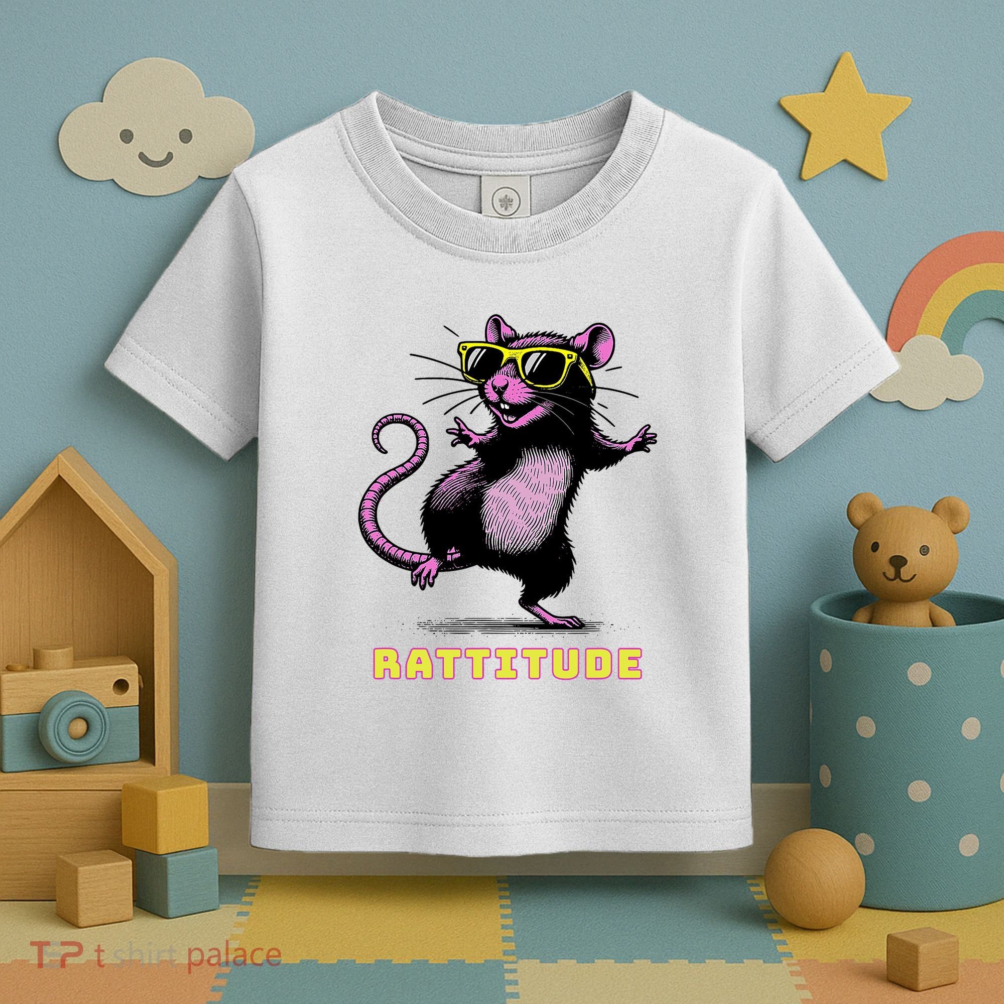Funny Rat Meme Rattitude Rat Sunglasses Dancing Toddler T-Shirt