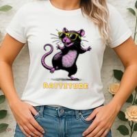 Funny Rat Meme Rattitude Rat Sunglasses Dancing Women's T-Shirt thumb 2