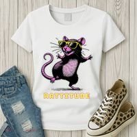 Funny Rat Meme Rattitude Rat Sunglasses Dancing Women's T-Shirt thumb 3
