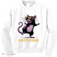 Funny Rat Meme Rattitude Rat Sunglasses Dancing Kids Sweatshirt thumb 0