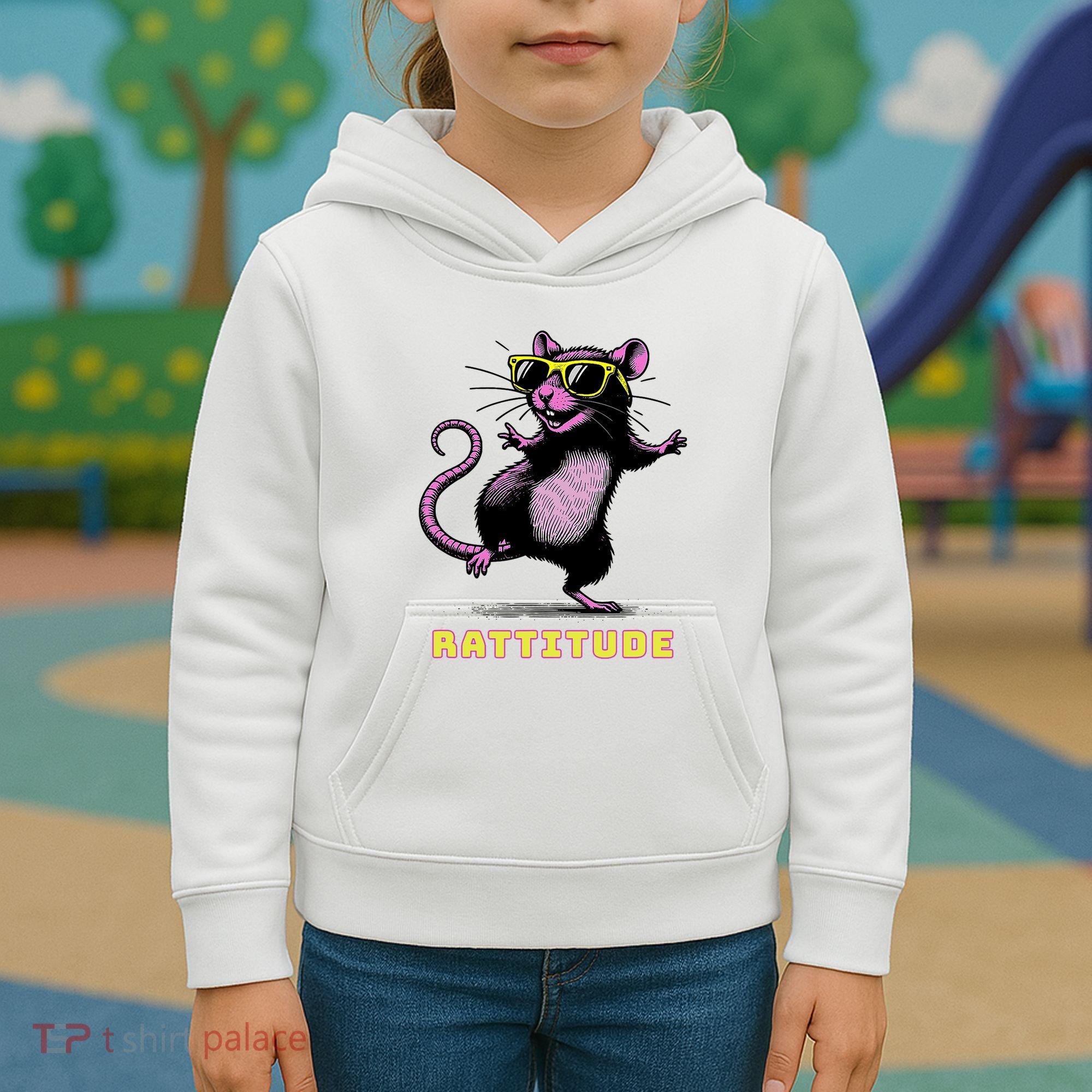 Funny Rat Meme Rattitude Rat Sunglasses Dancing Kids Hoodie