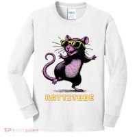 Funny Rat Meme Rattitude Rat Sunglasses Dancing Kids Long Sleeve Shirt thumb 0