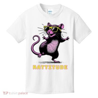 Funny Rat Meme Rattitude Rat Sunglasses Dancing Kids T-Shirt