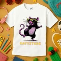 Funny Rat Meme Rattitude Rat Sunglasses Dancing Kids T-Shirt thumb 3