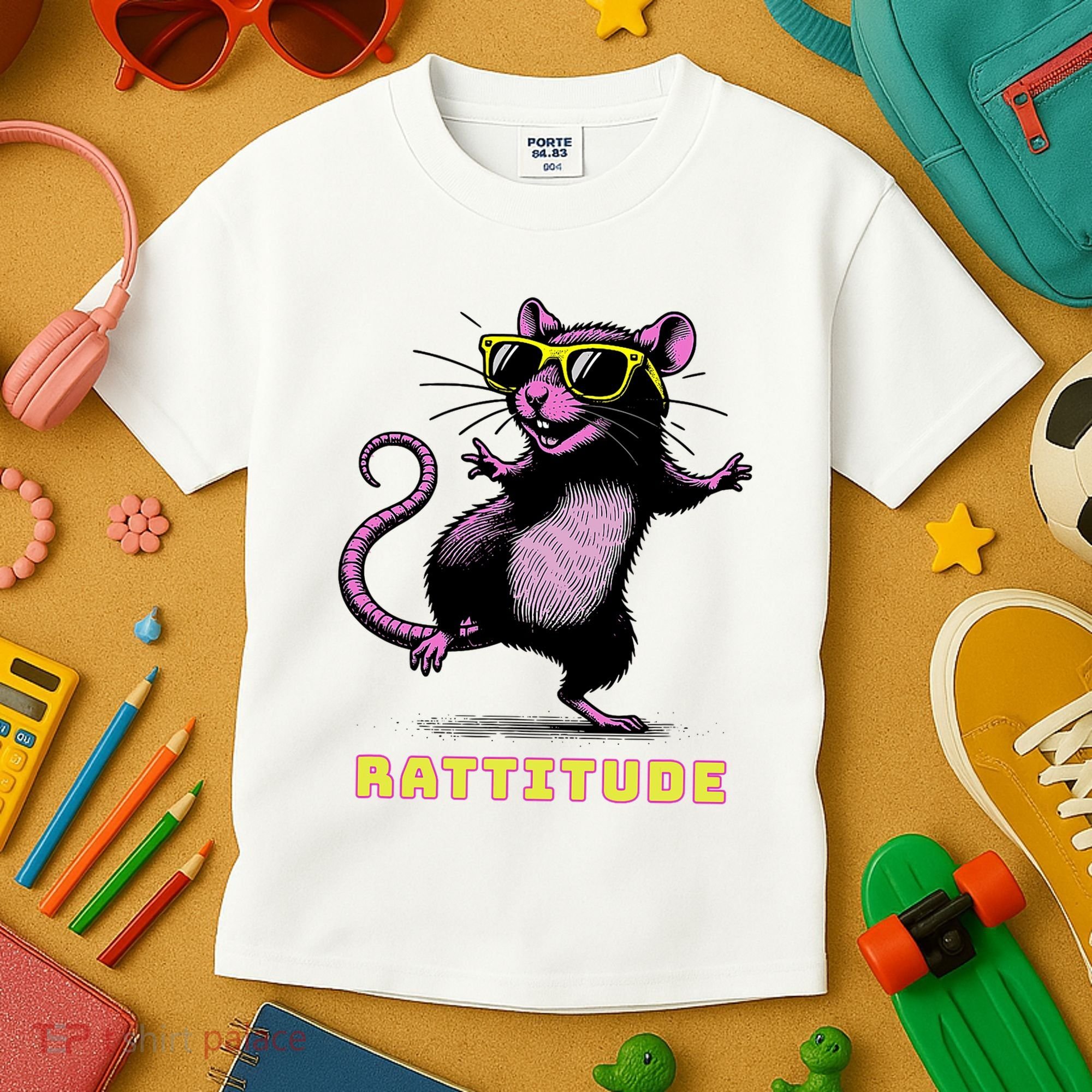 Funny Rat Meme Rattitude Rat Sunglasses Dancing Kids T-Shirt