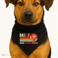 Funny Retro MILF Man I Love Foxes USA-Made Doggie Bandana thumb 1