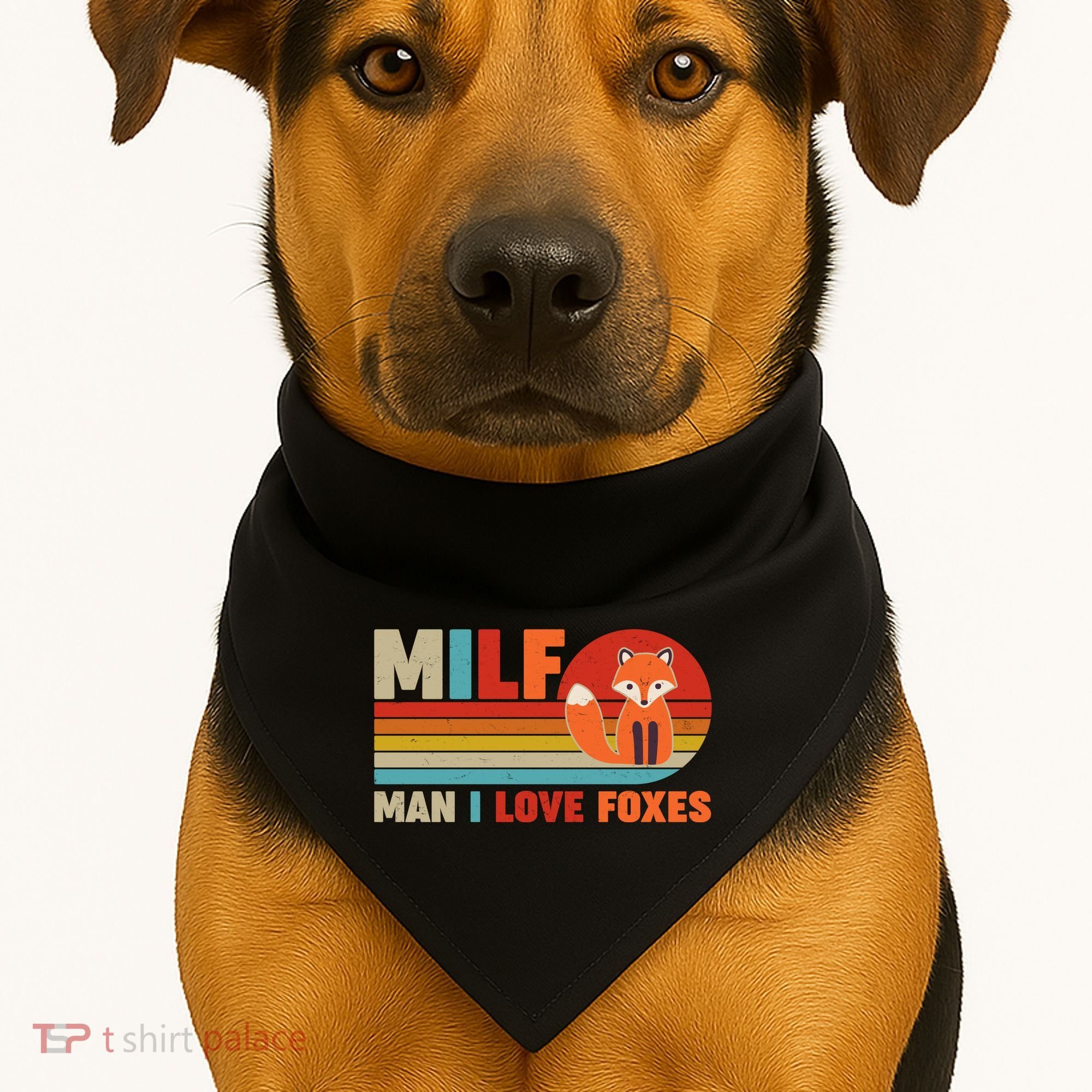 Funny Retro MILF Man I Love Foxes USA-Made Doggie Bandana