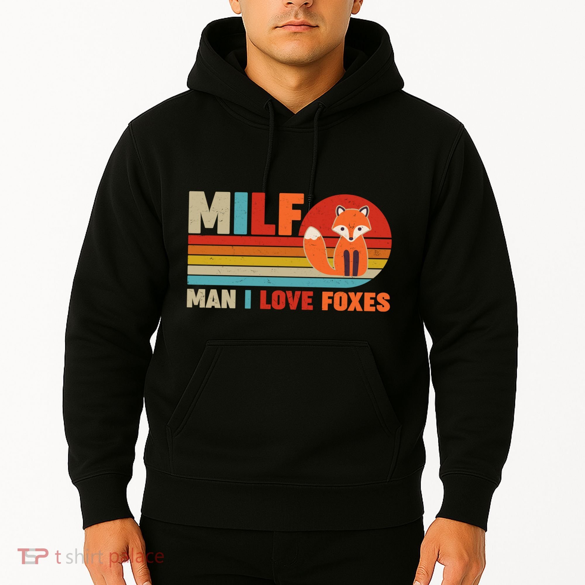 Funny Retro MILF Man I Love Foxes Hoodie