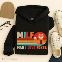 Funny Retro MILF Man I Love Foxes Hoodie thumb 4