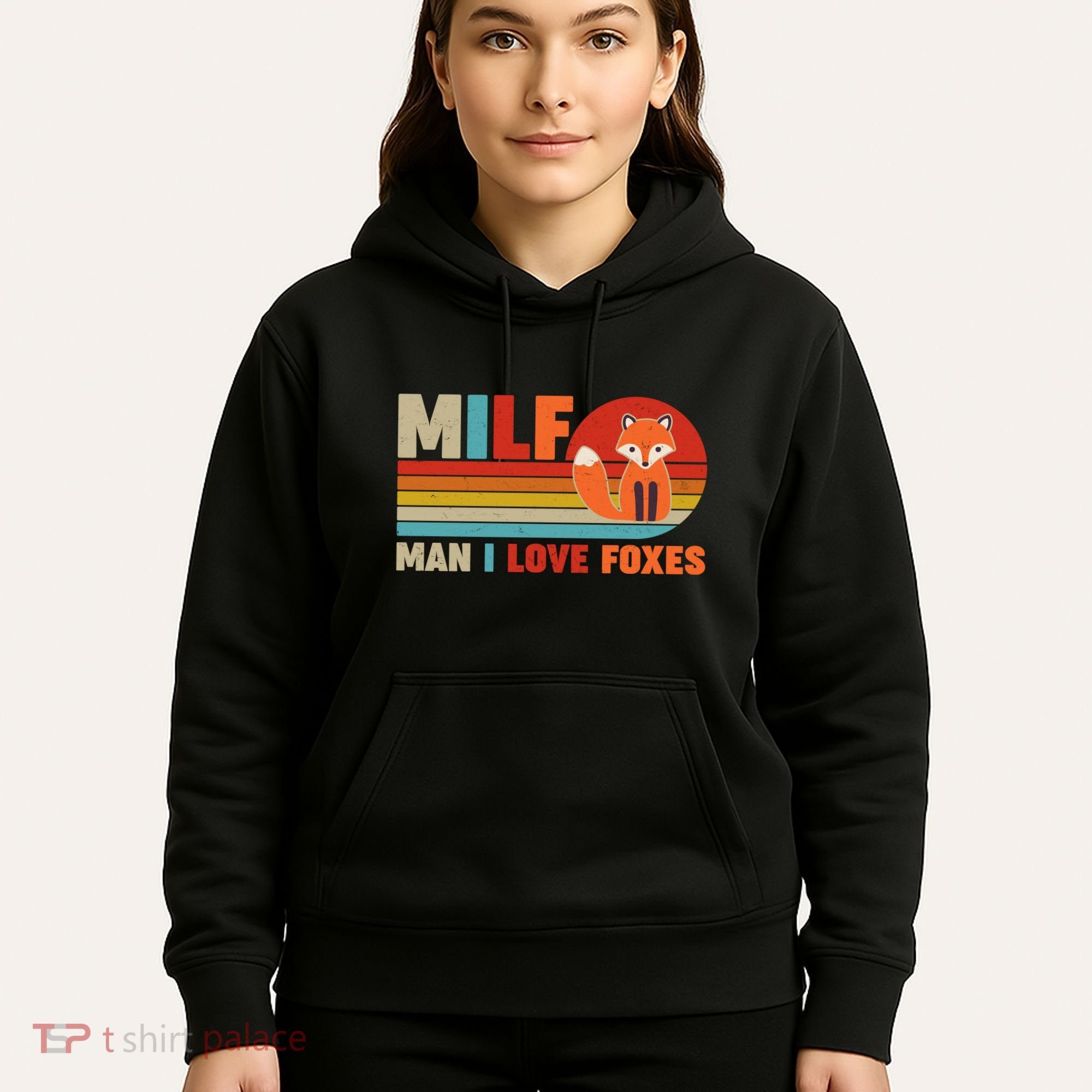 Funny Retro MILF Man I Love Foxes Hoodie