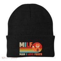 Funny Retro MILF Man I Love Foxes Beanie thumb 0