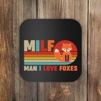 Funny Retro MILF Man I Love Foxes Coaster thumb 0