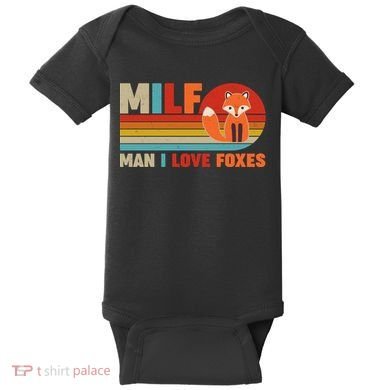 Funny Retro MILF Man I Love Foxes Baby Bodysuit