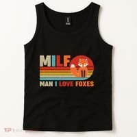 Funny Retro MILF Man I Love Foxes Tank Top thumb 2