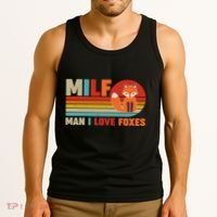 Funny Retro MILF Man I Love Foxes Tank Top thumb 3