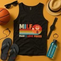 Funny Retro MILF Man I Love Foxes Tank Top thumb 4