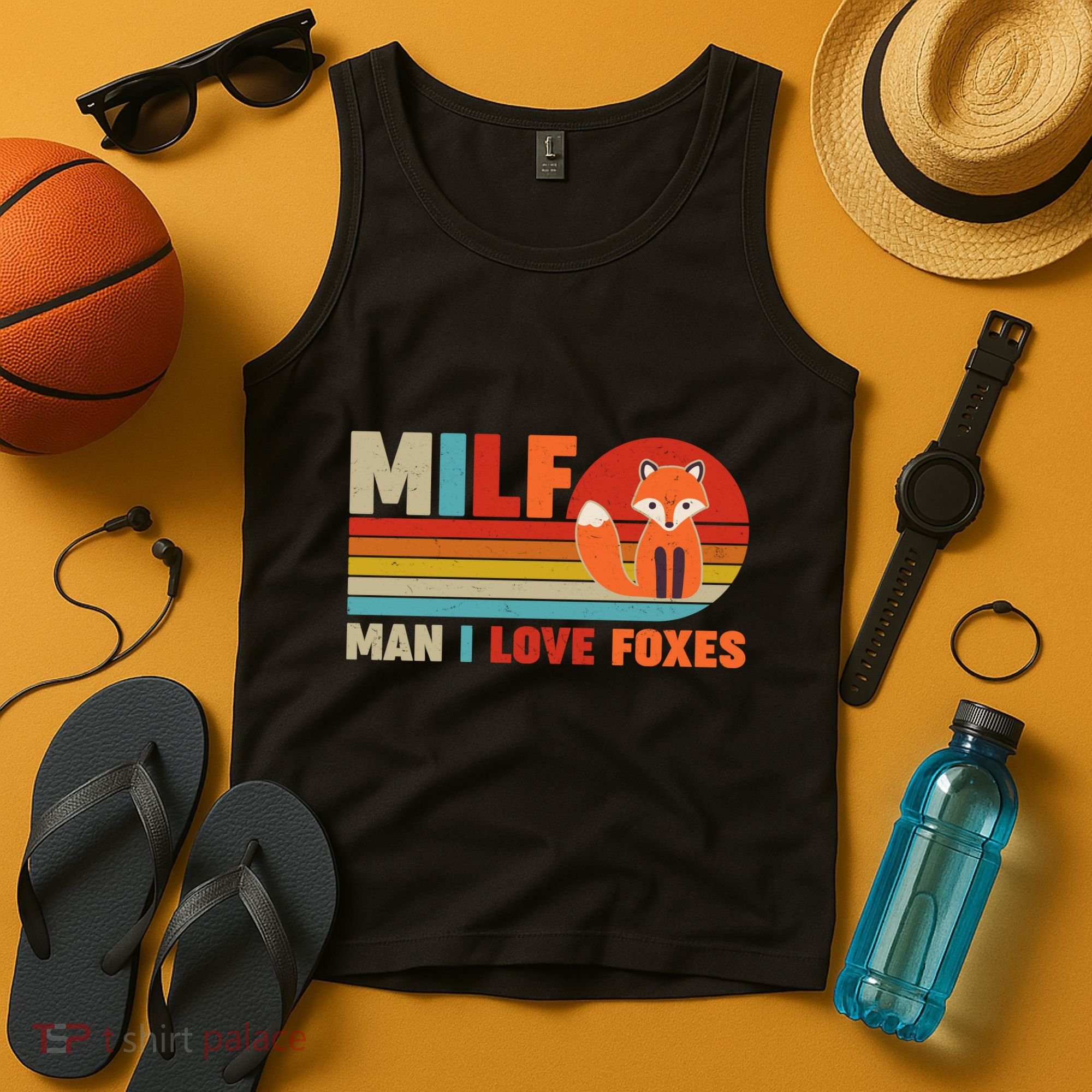 Funny Retro MILF Man I Love Foxes Tank Top