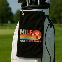Funny Retro MILF Man I Love Foxes Golf Towel thumb 2