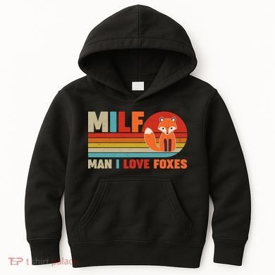 Funny Retro MILF Man I Love Foxes Kids Hoodie