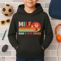 Funny Retro MILF Man I Love Foxes Kids Hoodie thumb 2