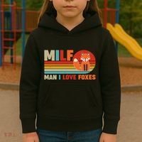 Funny Retro MILF Man I Love Foxes Kids Hoodie thumb 3