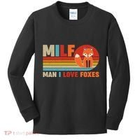 Funny Retro MILF Man I Love Foxes Kids Long Sleeve Shirt thumb 0
